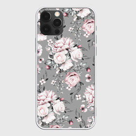 Чехол для iPhone 12 Pro Max с принтом Розовые розы в Тюмени, Силикон |  | bouquet | f | flora | flowers | leaves | nature | ornament | patterns | petals | pink | roses | style | youth | букет | графика | иллюстрация | картинка | лепестки | листья | мода | молодежная | орнамент | природа | рисунок | розовые | розы | серый