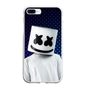 Чехол для iPhone 7Plus/8 Plus матовый с принтом MARSHMELLO в Тюмени, Силикон | Область печати: задняя сторона чехла, без боковых панелей | marsh | marshmallow | marshmello | marshmelo | mello | music | smile | диджей | лого | маршмеллов | маршмеллоу | маршмеллу | маршмело | маршмелов | маршмелоу | музыка | музыкант | рожица | трэп | улыбка | хаус