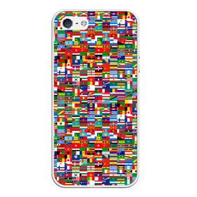 Чехол для iPhone 5/5S матовый с принтом ФЛАГИ в Тюмени, Силикон | Область печати: задняя сторона чехла, без боковых панелей | pattern | материки | мир | паттерн | страны | текстура | флаги | флаги мира | флажки