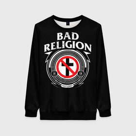 Женский свитшот 3D с принтом Bad Religion в Тюмени, 100% полиэстер с мягким внутренним слоем | круглый вырез горловины, мягкая резинка на манжетах и поясе, свободная посадка по фигуре | bad religion | hardcore | punk | группы | музыка | панк | панк рок | рок