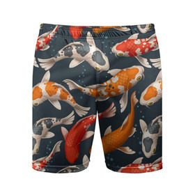 Мужские шорты 3D спортивные с принтом Карпы кои в Тюмени,  |  | carp | fish | koi | белые | вода | волны | графика | золотая | иллюстрация | карпы | картинка | кои | косяк | красные | мода | молодежная | оранжевые | орнамент | плеск | плывут | природа | пузыри | пятна