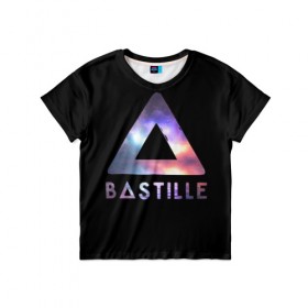 Детская футболка 3D с принтом Bastille в Тюмени, 100% гипоаллергенный полиэфир | прямой крой, круглый вырез горловины, длина до линии бедер, чуть спущенное плечо, ткань немного тянется | Тематика изображения на принте: bad blood | bastille | wild world | группы | дэн смит | инди | музыка | поп