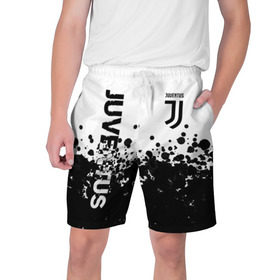Мужские шорты 3D с принтом Juventus в Тюмени,  полиэстер 100% | прямой крой, два кармана без застежек по бокам. Мягкая трикотажная резинка на поясе, внутри которой широкие завязки. Длина чуть выше колен | 