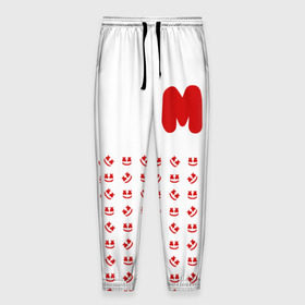 Мужские брюки 3D с принтом MARSHMELLO в Тюмени, 100% полиэстер | манжеты по низу, эластичный пояс регулируется шнурком, по бокам два кармана без застежек, внутренняя часть кармана из мелкой сетки | marsh | marshmallow | marshmello | marshmelo | mello | music | smile | диджей | лого | маршмеллов | маршмеллоу | маршмеллу | маршмело | маршмелов | маршмелоу | музыка | музыкант | рожица | трэп | улыбка | хаус
