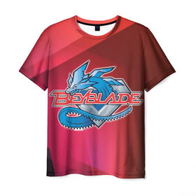 Мужская футболка 3D с принтом Бейблейд дракон в Тюмени, 100% полиэфир | прямой крой, круглый вырез горловины, длина до линии бедер | beyblade | beyblade burst | beyblade evolution | бейблейд | бейблейд берст | бейблейд выбух