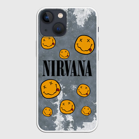 Чехол для iPhone 13 mini с принтом NIRVANA в Тюмени,  |  | nirvana | альтернативный рок | гранж | группа | курт кобейн | логотип нирвана | музыка | нирвана | песни | рок