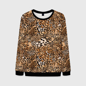 Мужской свитшот 3D с принтом Леопард в Тюмени, 100% полиэстер с мягким внутренним слоем | круглый вырез горловины, мягкая резинка на манжетах и поясе, свободная посадка по фигуре | camouflage | cat | disguise | fashion | illustration | jungle | leopard | predator | skin | spots | style | wild | youth | графика | джунгли | дикий | иллюстрация | камуфляж | картинка | кошка | леопард | маскировка | мода | молодежная | пятна | рисунок |