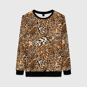 Женский свитшот 3D с принтом Леопард в Тюмени, 100% полиэстер с мягким внутренним слоем | круглый вырез горловины, мягкая резинка на манжетах и поясе, свободная посадка по фигуре | camouflage | cat | disguise | fashion | illustration | jungle | leopard | predator | skin | spots | style | wild | youth | графика | джунгли | дикий | иллюстрация | камуфляж | картинка | кошка | леопард | маскировка | мода | молодежная | пятна | рисунок |