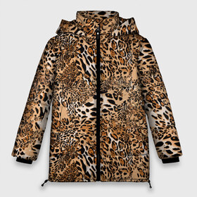 Женская зимняя куртка 3D с принтом Леопард в Тюмени, верх — 100% полиэстер; подкладка — 100% полиэстер; утеплитель — 100% полиэстер | длина ниже бедра, силуэт Оверсайз. Есть воротник-стойка, отстегивающийся капюшон и ветрозащитная планка. 

Боковые карманы с листочкой на кнопках и внутренний карман на молнии | camouflage | cat | disguise | fashion | illustration | jungle | leopard | predator | skin | spots | style | wild | youth | графика | джунгли | дикий | иллюстрация | камуфляж | картинка | кошка | леопард | маскировка | мода | молодежная | пятна | рисунок |