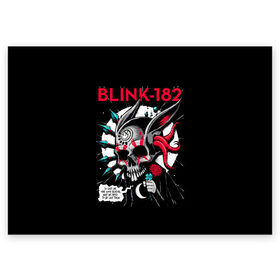 Поздравительная открытка с принтом Blink 182 в Тюмени, 100% бумага | плотность бумаги 280 г/м2, матовая, на обратной стороне линовка и место для марки
 | punk | группы | кролик | музыка | панк