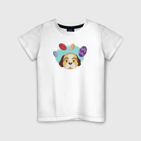Детская футболка хлопок с принтом Пасхальные яйца в Тюмени, 100% хлопок | круглый вырез горловины, полуприлегающий силуэт, длина до линии бедер | Тематика изображения на принте: 