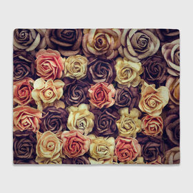 Плед 3D с принтом Шоколадные розы в Тюмени, 100% полиэстер | закругленные углы, все края обработаны. Ткань не мнется и не растягивается | бабушке | девочке | девушке | дочке | желтые цветы | женщине | маме | подруге | природа | розовые цветы | розы | сестре | теще | тюльпаны | цветы