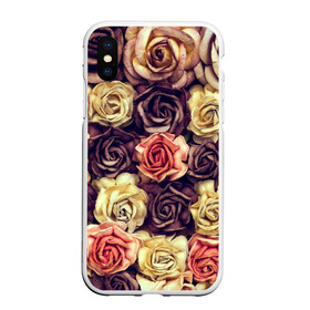 Чехол для iPhone XS Max матовый с принтом Шоколадные розы в Тюмени, Силикон | Область печати: задняя сторона чехла, без боковых панелей | бабушке | девочке | девушке | дочке | желтые цветы | женщине | маме | подруге | природа | розовые цветы | розы | сестре | теще | тюльпаны | цветы