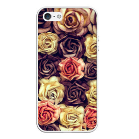 Чехол для iPhone 5/5S матовый с принтом Шоколадные розы в Тюмени, Силикон | Область печати: задняя сторона чехла, без боковых панелей | бабушке | девочке | девушке | дочке | желтые цветы | женщине | маме | подруге | природа | розовые цветы | розы | сестре | теще | тюльпаны | цветы
