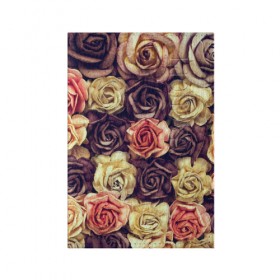 Обложка для паспорта матовая кожа с принтом Шоколадные розы в Тюмени, натуральная матовая кожа | размер 19,3 х 13,7 см; прозрачные пластиковые крепления | бабушке | девочке | девушке | дочке | желтые цветы | женщине | маме | подруге | природа | розовые цветы | розы | сестре | теще | тюльпаны | цветы