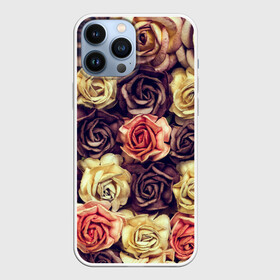 Чехол для iPhone 13 Pro Max с принтом Шоколадные розы в Тюмени,  |  | бабушке | девочке | девушке | дочке | желтые цветы | женщине | маме | подруге | природа | розовые цветы | розы | сестре | теще | тюльпаны | цветы