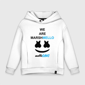 Детское худи Oversize хлопок с принтом Marshmello (MELLOGANG)  в Тюмени, френч-терри — 70% хлопок, 30% полиэстер. Мягкий теплый начес внутри —100% хлопок | боковые карманы, эластичные манжеты и нижняя кромка, капюшон на магнитной кнопке | christopher comstock | dj | marshmello | mellogang | music | диджей | клубная музыка | клубняк | крис комсток | логотип | маршмеллоу | музыка