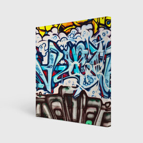 Холст квадратный с принтом Graffiti в Тюмени, 100% ПВХ |  | Тематика изображения на принте: grafity | paint | street art | urban | город | граффити | искусство | кирпичи | краски | рисунки | стена | улицы | уличное искусство