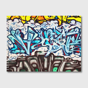 Альбом для рисования с принтом Graffiti в Тюмени, 100% бумага
 | матовая бумага, плотность 200 мг. | grafity | paint | street art | urban | город | граффити | искусство | кирпичи | краски | рисунки | стена | улицы | уличное искусство