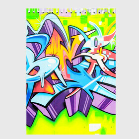 Скетчбук с принтом Неоновая кислота в Тюмени, 100% бумага
 | 48 листов, плотность листов — 100 г/м2, плотность картонной обложки — 250 г/м2. Листы скреплены сверху удобной пружинной спиралью | grafity | paint | street art | urban | город | граффити | искусство | кирпичи | краски | рисунки | стена | улицы | уличное искусство