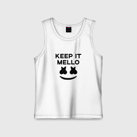 Детская майка хлопок с принтом KEEP IT MELLO (Marshmello) в Тюмени,  |  | christopher comstock | dj | keep it mello | marshmello | mello | music | диджей | клубная музыка | клубняк | крис комсток | логотип | маршмеллоу | музыка