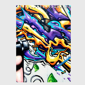 Скетчбук с принтом NEON GRAFFITI в Тюмени, 100% бумага
 | 48 листов, плотность листов — 100 г/м2, плотность картонной обложки — 250 г/м2. Листы скреплены сверху удобной пружинной спиралью | grafity | paint | street art | urban | город | граффити | искусство | кирпичи | краски | рисунки | стена | улицы | уличное искусство