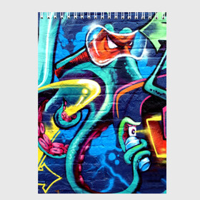 Скетчбук с принтом STREET FASHION в Тюмени, 100% бумага
 | 48 листов, плотность листов — 100 г/м2, плотность картонной обложки — 250 г/м2. Листы скреплены сверху удобной пружинной спиралью | grafity | paint | street art | urban | город | граффити | искусство | кирпичи | краски | рисунки | стена | улицы | уличное искусство