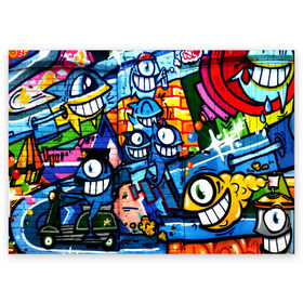 Поздравительная открытка с принтом GRAFFITI EXCLUSIVE в Тюмени, 100% бумага | плотность бумаги 280 г/м2, матовая, на обратной стороне линовка и место для марки
 | grafity | paint | street art | urban | город | граффити | искусство | кирпичи | краски | рисунки | стена | улицы | уличное искусство