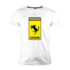 Мужская футболка премиум с принтом Corleone Ferrari в Тюмени, 92% хлопок, 8% лайкра | приталенный силуэт, круглый вырез ворота, длина до линии бедра, короткий рукав | Тематика изображения на принте: 