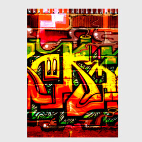 Скетчбук с принтом Граффити в Тюмени, 100% бумага
 | 48 листов, плотность листов — 100 г/м2, плотность картонной обложки — 250 г/м2. Листы скреплены сверху удобной пружинной спиралью | grafity | paint | street art | urban | город | граффити | искусство | кирпичи | краски | рисунки | стена | улицы | уличное искусство