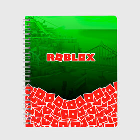 Тетрадь с принтом ROBLOX в Тюмени, 100% бумага | 48 листов, плотность листов — 60 г/м2, плотность картонной обложки — 250 г/м2. Листы скреплены сбоку удобной пружинной спиралью. Уголки страниц и обложки скругленные. Цвет линий — светло-серый
 | roblox | roblox com | roblox gaming | roblox simulator | роблокс | роблокс roblox.