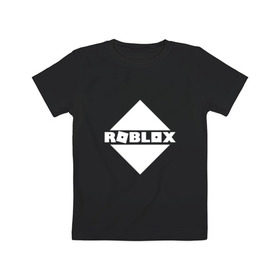 Детская футболка хлопок с принтом ROBLOX в Тюмени, 100% хлопок | круглый вырез горловины, полуприлегающий силуэт, длина до линии бедер | Тематика изображения на принте: roblox | roblox com | roblox gaming | roblox simulator | роблокс | роблокс roblox.
