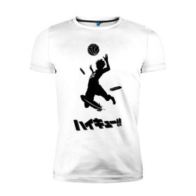 Мужская футболка премиум с принтом Haikyuu!! Shouyou Hinata в Тюмени, 92% хлопок, 8% лайкра | приталенный силуэт, круглый вырез ворота, длина до линии бедра, короткий рукав | haikyuu | shouyou hinata | волейбол | волейбол аниме | шоё хината