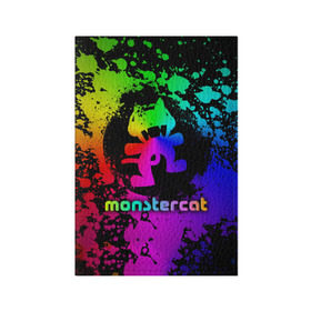 Обложка для паспорта матовая кожа с принтом Monstercat в Тюмени, натуральная матовая кожа | размер 19,3 х 13,7 см; прозрачные пластиковые крепления | monstercat | клуб | клубная музыка | кот | котенок | кошка | лейбл | монстар | монстар кет | монстер | музыка | танцевальная музыка | электронная | электронная музыка