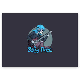 Поздравительная открытка с принтом Sally Face в Тюмени, 100% бумага | плотность бумаги 280 г/м2, матовая, на обратной стороне линовка и место для марки
 | sally face | загадка | лицо | протез | салли фейс | соседи | странные | тайна | ужас | фишер