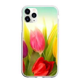 Чехол для iPhone 11 Pro матовый с принтом Тюльпаны в Тюмени, Силикон |  | бабушке | девочке | девушке | дочке | желтые цветы | женщине | маме | подруге | природа | розовые цветы | розы | сестре | теще | тюльпаны | цветы