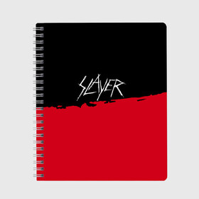 Тетрадь с принтом Slayer в Тюмени, 100% бумага | 48 листов, плотность листов — 60 г/м2, плотность картонной обложки — 250 г/м2. Листы скреплены сбоку удобной пружинной спиралью. Уголки страниц и обложки скругленные. Цвет линий — светло-серый
 | slayer | группа | гэри холт | керри кинг | метал | музыка | пентаграмма | песни | пол бостаф | рок | слаер | слайер | слеар | слеер | слейр | слеяр | том арайа | трэш | тяжелый | хеви