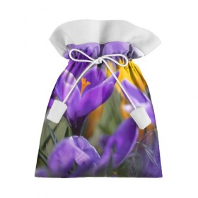 Подарочный 3D мешок с принтом Фиолетовые цветы в Тюмени, 100% полиэстер | Размер: 29*39 см | бабушке | девочке | девушке | дочке | желтые цветы | женщине | маме | подруге | природа | розовые цветы | розы | сестре | теще | тюльпаны | цветы