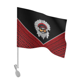 Флаг для автомобиля с принтом native american в Тюмени, 100% полиэстер | Размер: 30*21 см | boho | ethno | indians | native american | ttibal | америка | бохо | индейцы | орнамент | роуч | трибал | узор | этника