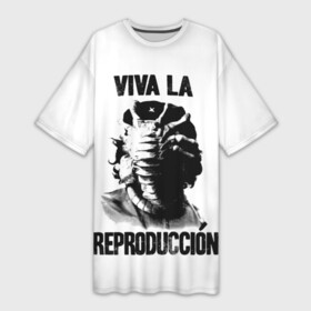 Платье-футболка 3D с принтом Чужой в Тюмени,  |  | alien | aliens | viva la revolution | xenomorph | ксеноморф | монстры | ужасы | че | че гевара | чегевара | чужие | чужой