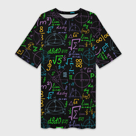 Платье-футболка 3D с принтом Шпаргалка в Тюмени,  |  | formulas | geom | mathematics | science | аксиома | геометрический | геометрия | графика | доска | закон | знания | иллюстрация | картинка | математика | мода | наука | рисунок | стиль | теорема | теория | университет
