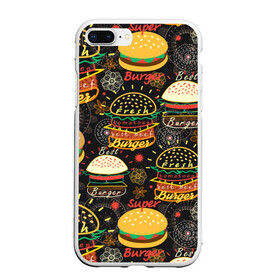 Чехол для iPhone 7Plus/8 Plus матовый с принтом Гамбургеры в Тюмени, Силикон | Область печати: задняя сторона чехла, без боковых панелей | hamburgers | sandwic | булочка | бутерброды | быстрая | гамбургер | гамбургеры | геометрический | графика | еда | зелень | иллюстрация | картинка | кунжут | мода | мясо | надпись | орнамент | рисунок | свежий
