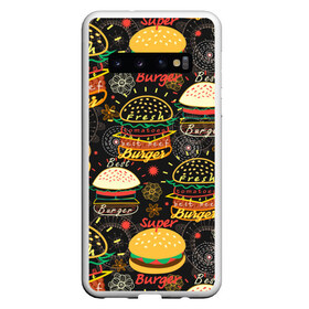 Чехол для Samsung Galaxy S10 с принтом Гамбургеры в Тюмени, Силикон | Область печати: задняя сторона чехла, без боковых панелей | hamburgers | sandwic | булочка | бутерброды | быстрая | гамбургер | гамбургеры | геометрический | графика | еда | зелень | иллюстрация | картинка | кунжут | мода | мясо | надпись | орнамент | рисунок | свежий