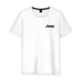 Мужская футболка хлопок с принтом JEEP в Тюмени, 100% хлопок | прямой крой, круглый вырез горловины, длина до линии бедер, слегка спущенное плечо. | auto | jeep | sport | авто | автомобиль | автомобильные | бренд | джип | марка | машины | спорт