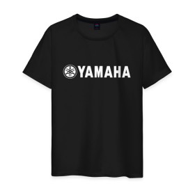 Мужская футболка хлопок с принтом YAMAHA в Тюмени, 100% хлопок | прямой крой, круглый вырез горловины, длина до линии бедер, слегка спущенное плечо. | bike | moto | motorcycle | r1 | r6 | yamaha | байк | мото | мотоциклы | ямаха