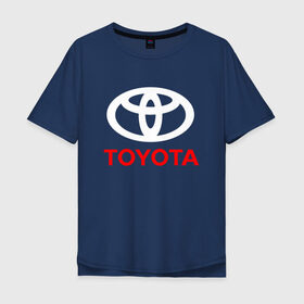 Мужская футболка хлопок Oversize с принтом TOYOTA в Тюмени, 100% хлопок | свободный крой, круглый ворот, “спинка” длиннее передней части | auto | sport | toyota | авто | автомобиль | автомобильные | бренд | марка | машины | спорт | тойота