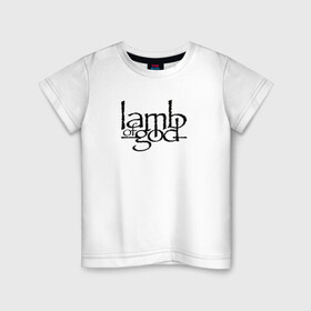 Детская футболка хлопок с принтом Lamb Of God в Тюмени, 100% хлопок | круглый вырез горловины, полуприлегающий силуэт, длина до линии бедер | Тематика изображения на принте: groove thrash | lamb of god | usa