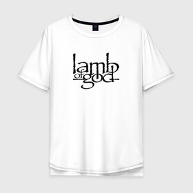 Мужская футболка хлопок Oversize с принтом Lamb Of God в Тюмени, 100% хлопок | свободный крой, круглый ворот, “спинка” длиннее передней части | groove thrash | lamb of god | usa