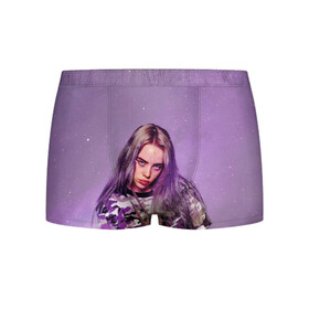 Мужские трусы 3D с принтом Billie Eilish в Тюмени, 50% хлопок, 50% полиэстер | классическая посадка, на поясе мягкая тканевая резинка | Тематика изображения на принте: billie eilish | lovely | music | ocean eyes | pop | билли айлиш | девушка | музыка | океан | поп | эйлиш | элиш