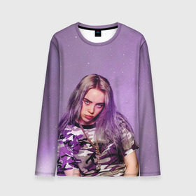 Мужской лонгслив 3D с принтом Billie Eilish в Тюмени, 100% полиэстер | длинные рукава, круглый вырез горловины, полуприлегающий силуэт | Тематика изображения на принте: billie eilish | lovely | music | ocean eyes | pop | билли айлиш | девушка | музыка | океан | поп | эйлиш | элиш